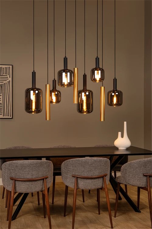 Lucide JOANET - Suspension - 2xE27 - Laiton - ambiance 1
